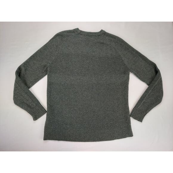 Smart Wool Ripple Ridge Ribbed Mens Green Wool Blend Pullover Soft Sweater Sz M - Picture 8 of 10